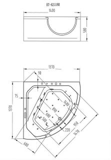 Акриловая ванна Orans BT 62 62118M0 140х140